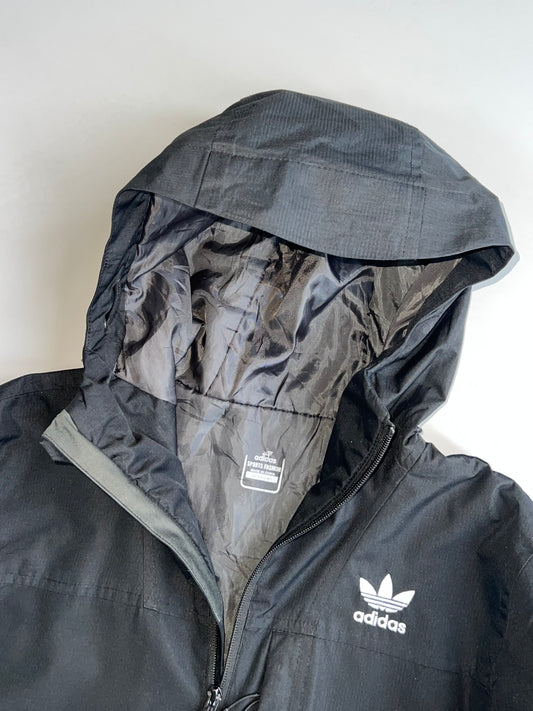 Adidas Originals Trefoil Hooded Windbreaker Jacket Ripstop Black (M)