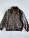 Oconis Premium Original Detachable Fur Collar Heavy Leather Jacket ( XL)