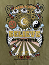 Vintage Peace & Love Graphic Printed T-shirt (S)