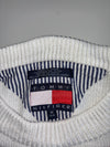 Tommy Hilfiger Striped Crest Logo Crewneck Sweater – White (S)