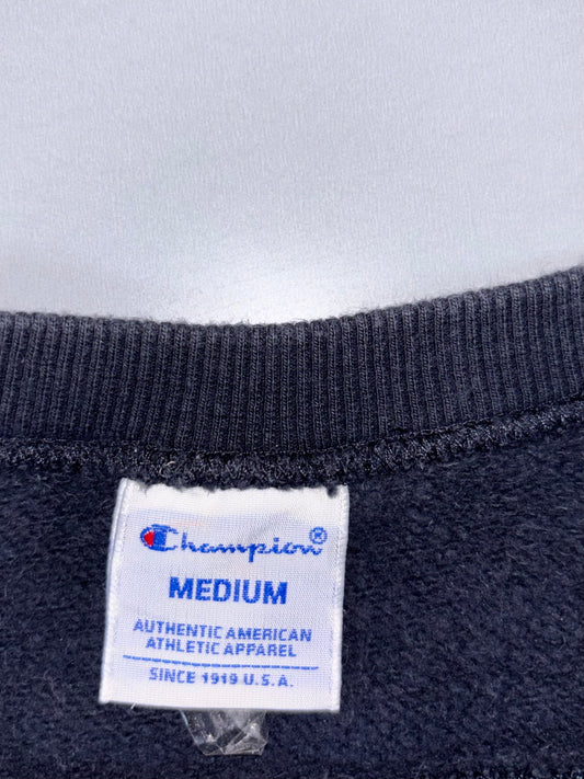 Champion Black Script Logo Crewneck Sweatshirt (S)