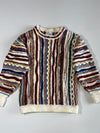 Purely Australian Multicolour Striped Textured Knit Crewneck Sweater (XXS)