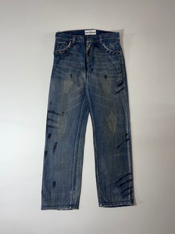 Y2K Newboy London Studded Distressed Jeans  (W:32) (L:42)