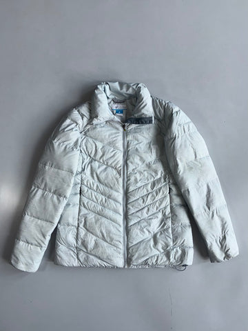 Columbia Puffer Jacket – Light Blue/Grey Print (S)