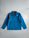 Adidas ClimaProof Vintage Blue & Navy 3-Stripe Full-Zip Windbreaker Jacket (L)