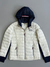 Tommy Hilfiger Packable Lightweight Quilted Two-Tone Hooded Puffer Jacket Cream (S)
