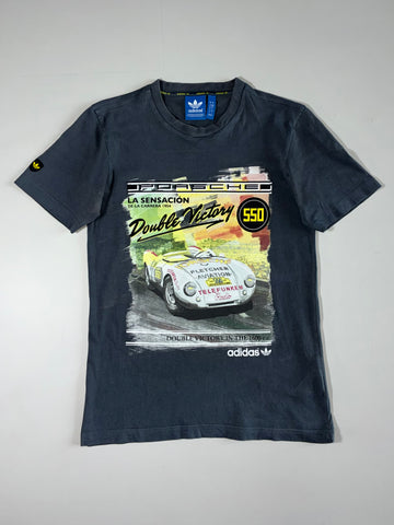 Adidas Originals x Porsche 550 "Double Victory" Graphic Tee – Charcoal (S)