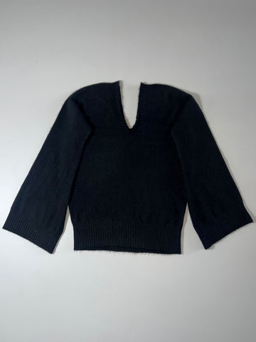 Adele Fado Vintage V-Neck Knit Sweater  Black women's (XS)