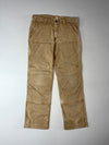 Carhartt Relaxed Fit Double Knee Tan Duck Canvas Work Pants (W:32) (L:38)