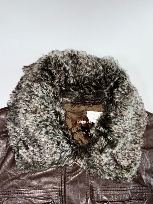 Danier Premium Original Leather Jacket (Detechable Furr Coller ) (S)