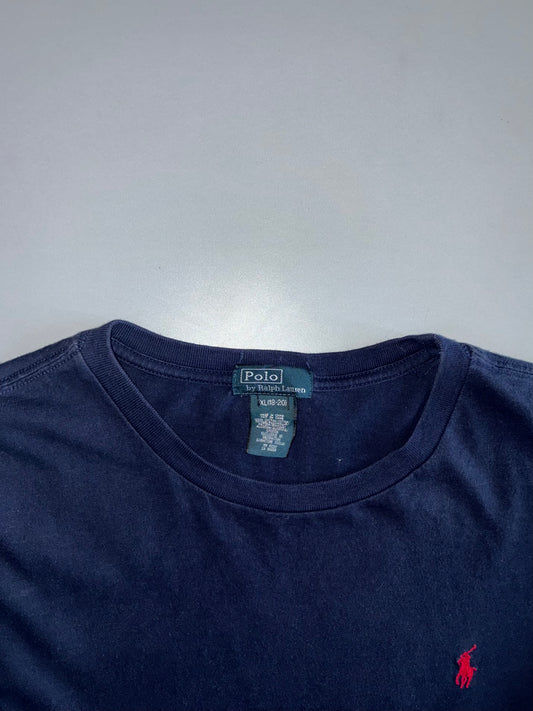 Polo Ralph Lauren Navy Blue Long Sleeve Tee | Red Pony Logo (M)