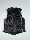 Vintage Selbach Black Leather Button-Up Vest (S)