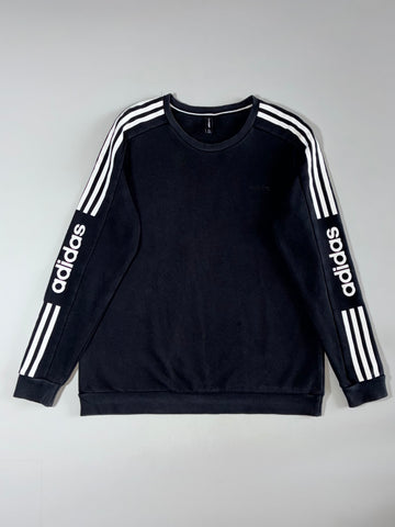 Adidas Neo 3-Stripe Sleeve Logo Crewneck Sweatshirt – Black (S)