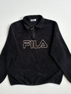 Vintage Fila Black Fleece Quarter-Zip Embroidered Logo Sweatshirt (2XL)