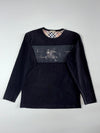 Burberry London Nova Check Knight Long Sleeve Tee – Black (S)