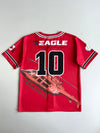 Kamazu Screaming Eagles #10 Vintage Baseball Jersey Button-Up Red Canadian Made (XL)