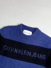 Calvin Klein Jeans | Blue Black Shetland Wool Knit Sweater (S)