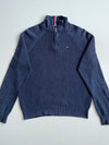 Tommy Hilfiger Waffle Knit Quarter-Zip Sweater – Navy (S)