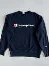 Champion Big Logo Black Crewneck Sweatshirt | (S/M)