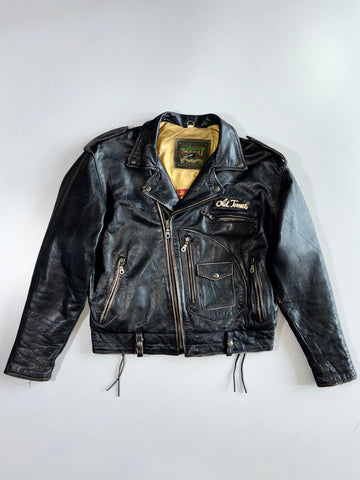 Old Times Vintage Biker Pure Leather Jacket (M)
