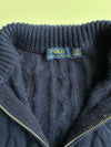 Polo Ralph Lauren Navy Cable Knit Quarter Zip Sweater (S/M)