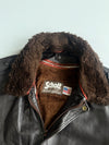 Schott NYC | 184SM G-1 Cowhide Flight Jacket | Pure Leather| (USA Made, Detachable Collar + Liner) (XL/2XL)