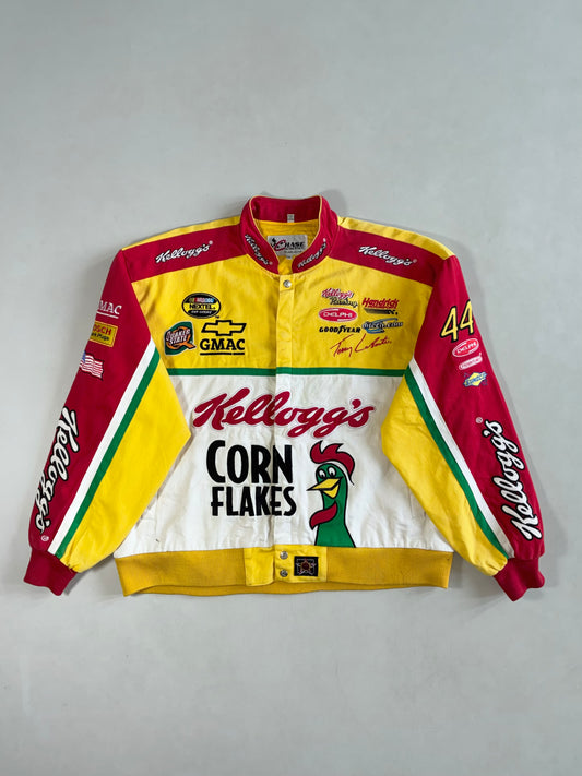 Vintage 2000s Chase Authentics NASCAR Kellogg’s Corn Flakes Racing Jacket – Terry Labonte #44 Hendrick Motorsports (2XL/3XL)