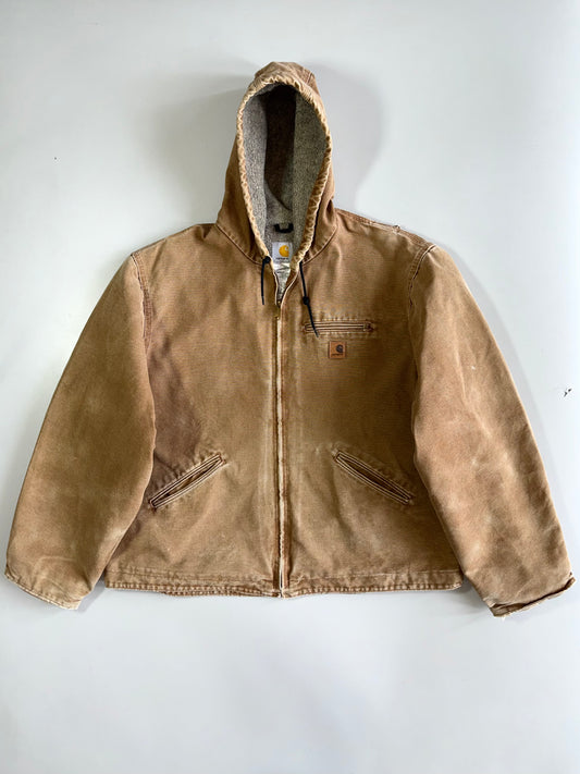 Vintage Carhartt Sandstone Active Hooded Jacket (Fur Inside)(2XL/3XL)