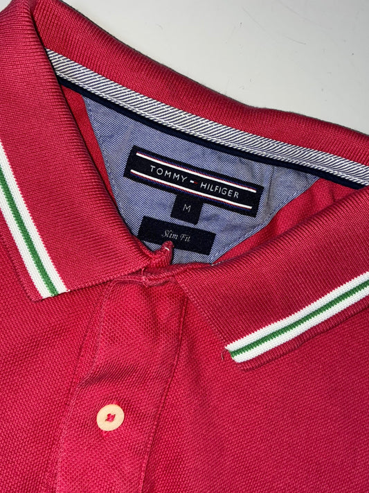Tommy Hilfiger Tipped Collar Slim Fit Polo – Red (M)