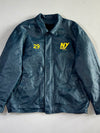 NY Rangers G.T.H.L. Navy Leather Varsity Jacket Embroidered Hockey Jacket (3XL)