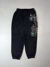 Vintage Japanese Embroidered Lion & Sakura Black Joggers (W:30) (L:42)