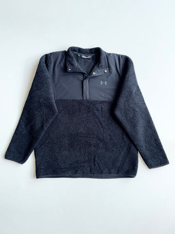 Under Armour Golf Black Sherpa Fleece Snap Pullover – Loose Fit – (XL)