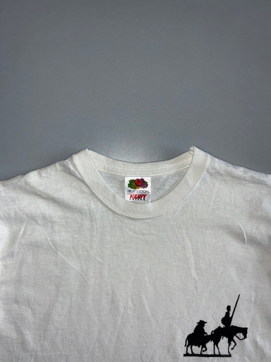 Fruit of the Loom Heavy Cotton Don Quixote Silhouette Graphic T-Shirt White (XS)