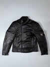 Frank Thomas Black Leather Racing Jacket Armored Motorcycle Jacket, (M/L)