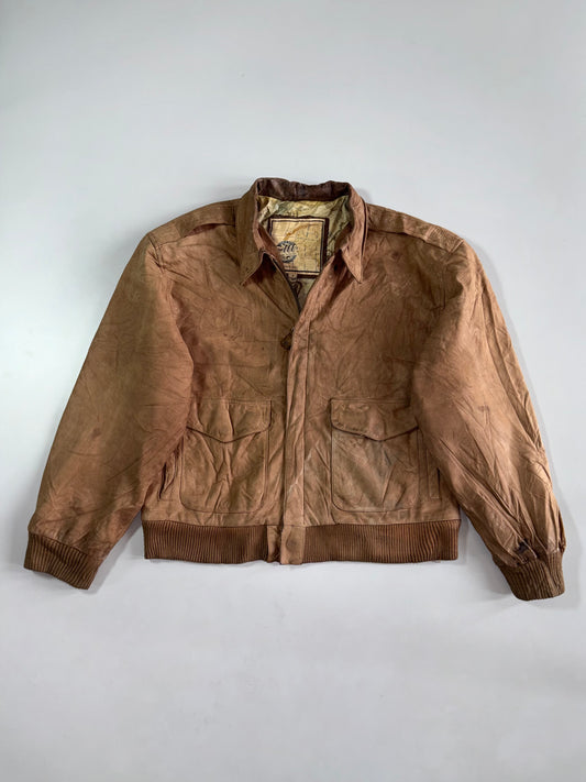 Vintage G-lll Original 90’s Pure Leather Oversized Jacket (Printed Inside )(M)
