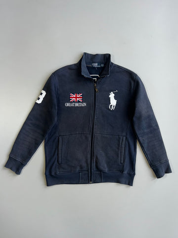 Polo Ralph Lauren Great Britain Union Jack Big Pony #3 Full-Zip Fleece Sweatshirt Jacket Navy (M)