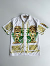 Maui Maui Hawaiian Tiki Print Shirt White (L)