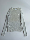 Lacoste Grey Fleck Ribbed Knit Crewneck Sweater (M)