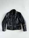 Vintage German Echtes Leder Black Double Rider Leather Biker Jacket (S)
