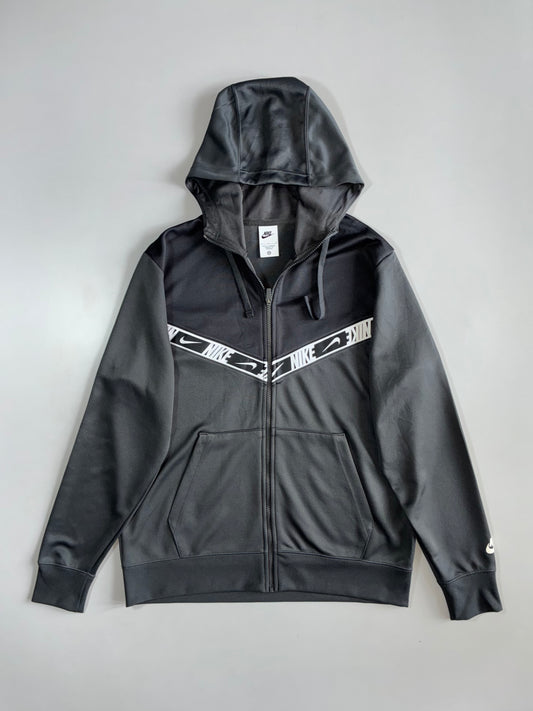 Nike | Tape Logo Zip Hoodie | Black/Grey (L)