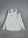 Adidas White Climalite Long-Sleeve Sports Top – Navy 3-Stripes (XL)
