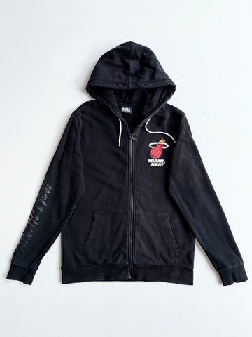 NBA Miami Heat Black Logo Zip Up Hoodie (M)