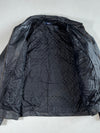 Society Team Black Leather Zip-Up Collared Jacket – Quilted Lining (XL)