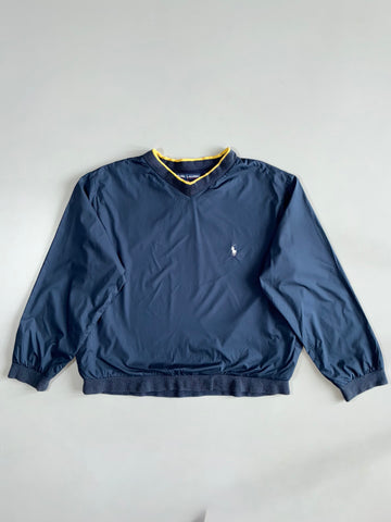 Polo Ralph Lauren Navy V-Neck Windbreaker TEE (S)