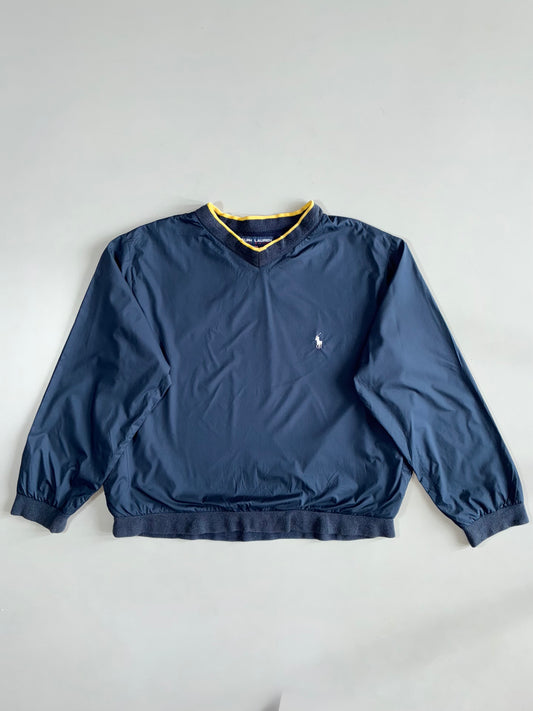 Polo Ralph Lauren Navy V-Neck Windbreaker TEE (S)