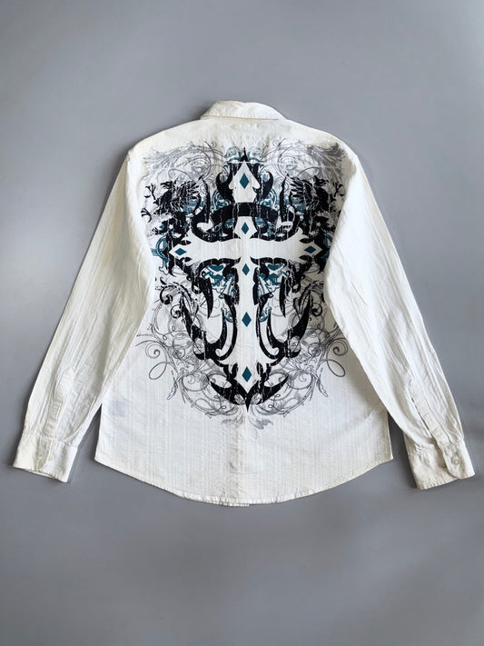 Eighty Eight | Gothic Cross Print Shirt (XL)