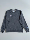 Champion Classic Script Logo Grey Crewneck Sweatshirt(S)