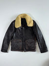 Ralph Lauren Made in Italy Shearling Collar Leather Flight Jacket (M)