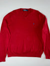 Polo by Ralph Lauren Red V-Neck Knit Sweater – (XL)