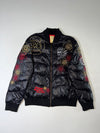 Japanese Sukajan Dragon & Sakura Embroidered Puffer Bomber Jacket (L/XL )